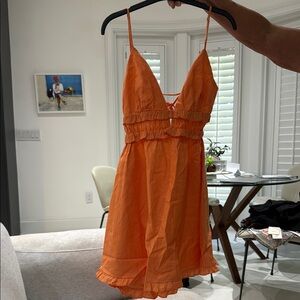 Vibrant Orange Sleeveless Dress